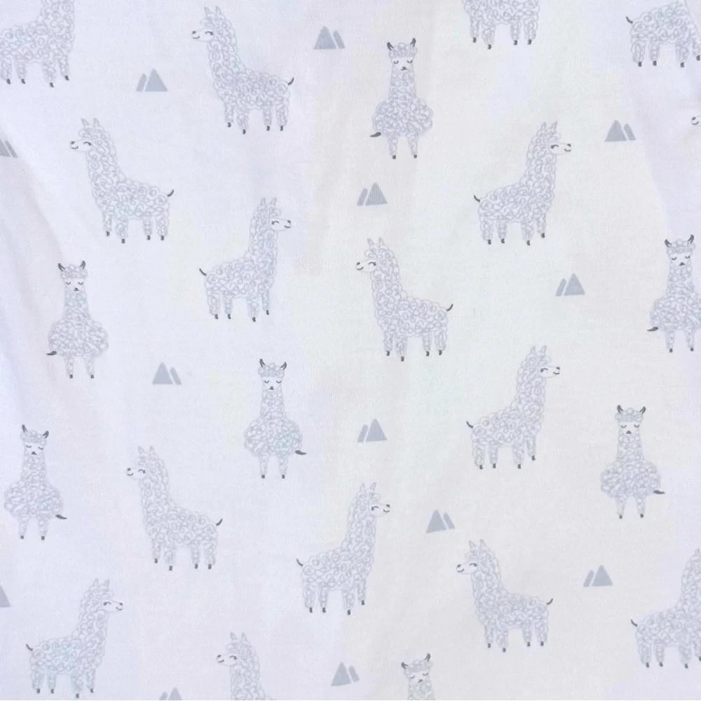 Kissy Kissy Llama Love Zip Footie Boys 0-3M Girls Pima Cotton Sleeper White Grey
